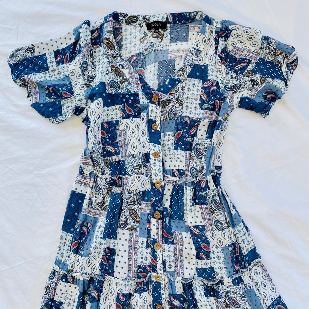 Roolee Patchwork Midi Dress